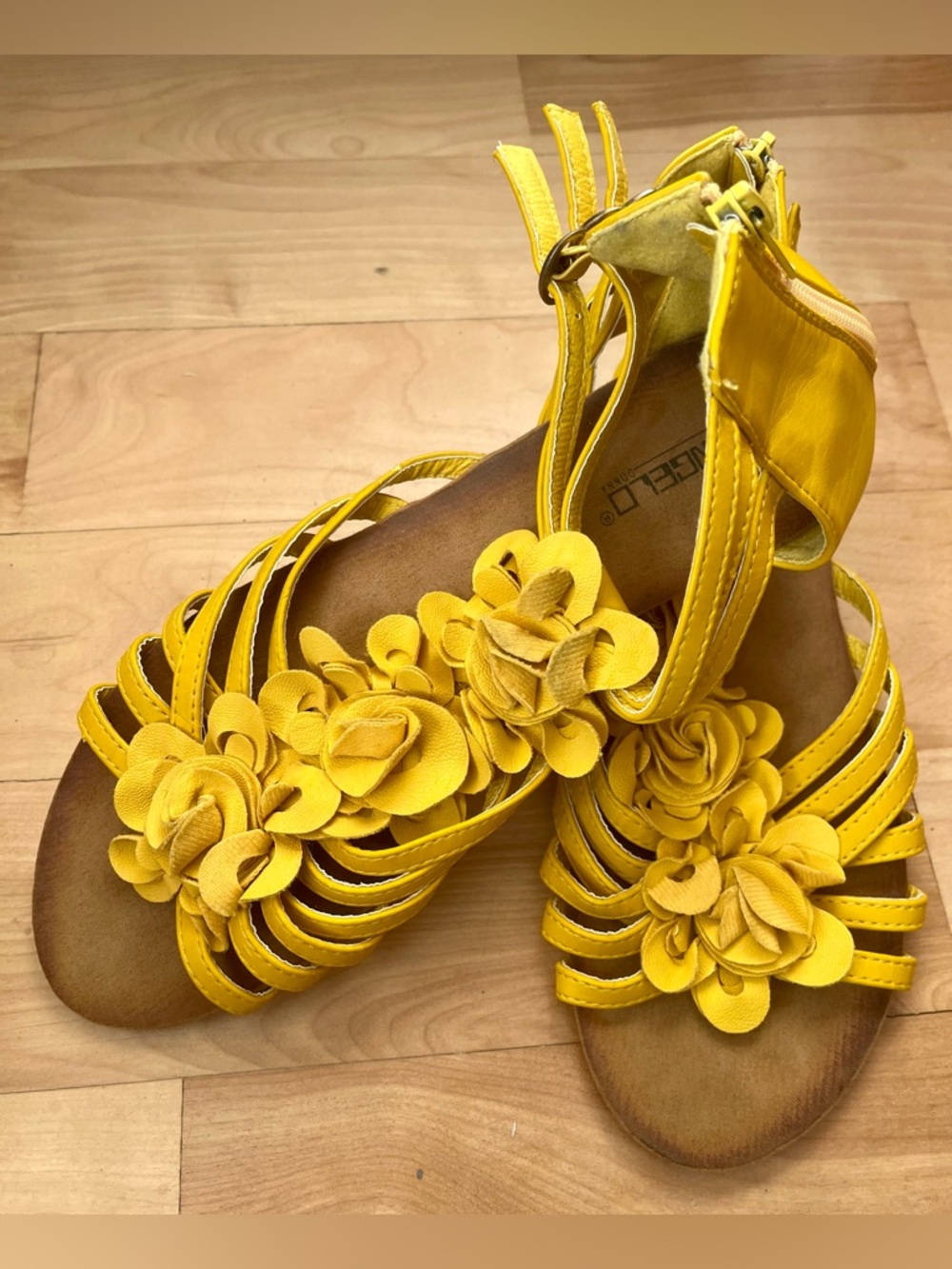 Women’s Yellow Floral Strappy Sandals